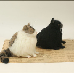 羊毛フェルト　猫　仲良しデブ猫さん　ねこ　ネコ 3枚目の画像