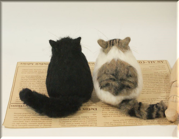 羊毛フェルト　猫　仲良しデブ猫さん　ねこ　ネコ 5枚目の画像