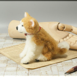羊毛フェルト　犬　秋田犬さん　手のひらサイズ　いぬ　イヌ　犬フィギュア 7枚目の画像