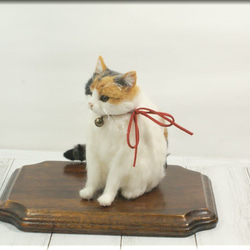 羊毛フェルト　猫　小太りな三毛猫さん　ねこ　ネコ　三毛猫　猫フィギュア 4枚目の画像