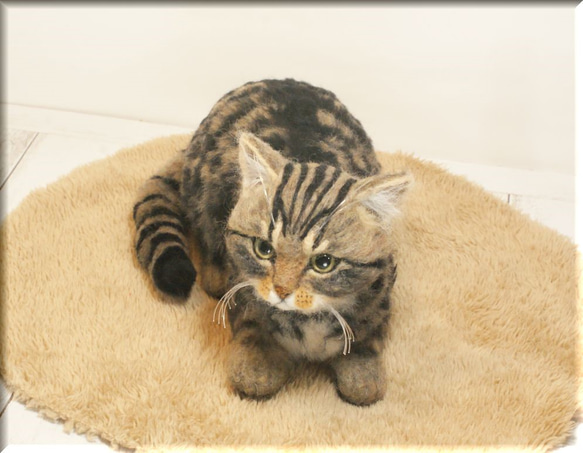 羊毛フェルト　猫　キジ猫さん　キジトラ　ねこ　ネコ 5枚目の画像