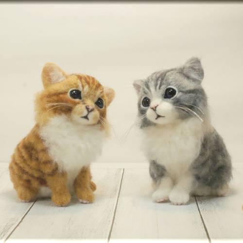 羊毛フェルト 猫 きつ 茶トラ キジトラ
