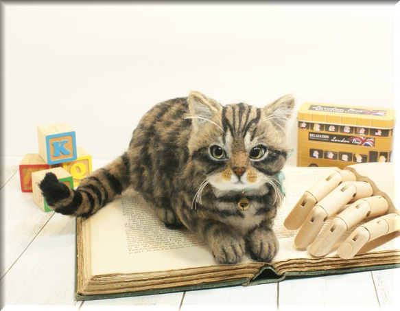 羊毛フェルト 猫 キジトラさん キジ猫 ねこ ネコ 羊毛フェルト