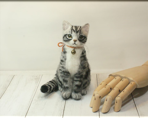 羊毛フェルトでアメリカンショートヘアをつくってみた】#猫