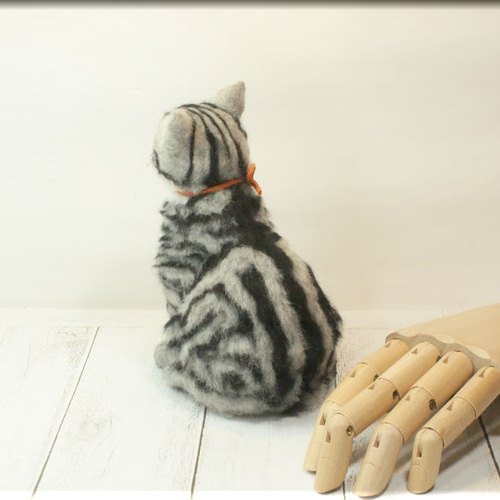 羊毛フェルト 猫 アメリカンショートヘア ねこ ネコ アメショ 猫