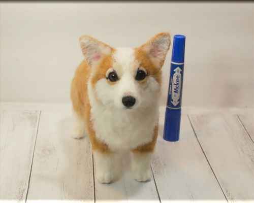 羊毛フェルト 犬 コーギー ウェルシュ・コーギー 犬フィギュア