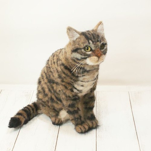 羊毛フェルト 猫 キジトラさん キジ猫 ねこ ネコ 羊毛フェルト