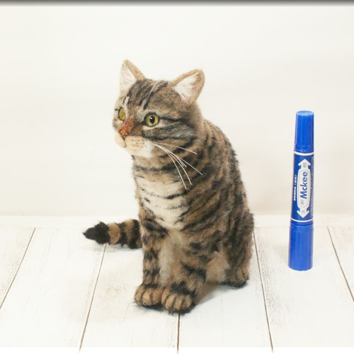 羊毛フェルト 猫 キジトラさん キジ猫 ねこ ネコ 羊毛フェルト