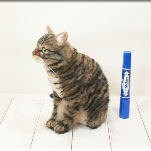 羊毛フェルト 猫 キジトラさん キジ猫 ねこ ネコ 羊毛フェルト
