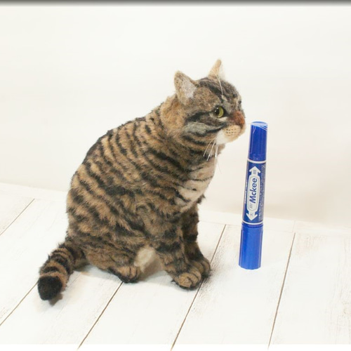 羊毛フェルト 猫 キジトラさん キジ猫 ねこ ネコ 羊毛フェルト
