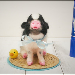 羊毛フェルト　豚　ミニブタちゃん　ブタ　ぶた　豚フィギュア 3枚目の画像