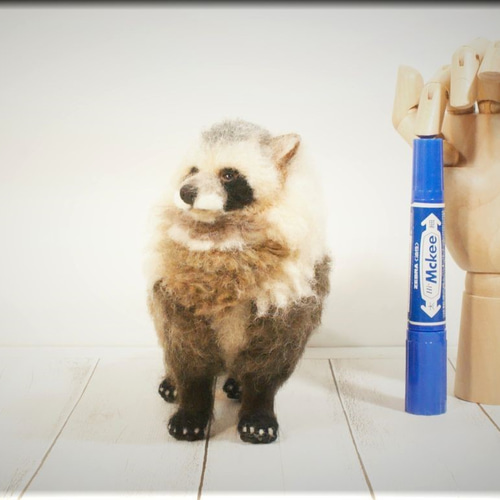 羊毛フェルト 狸 エゾタヌキさん タヌキ たぬきフィギュア 羊毛