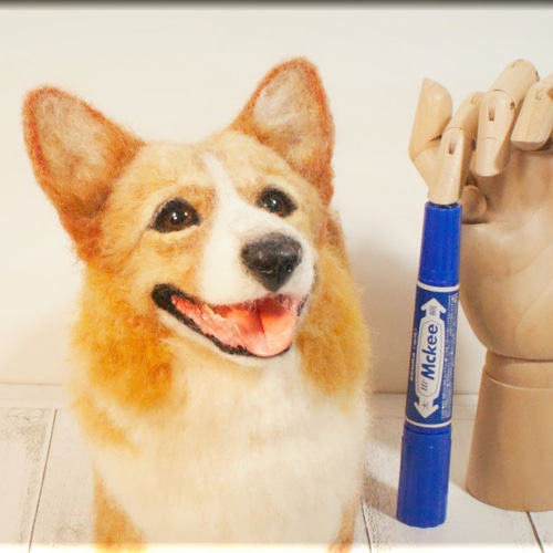 羊毛フェルト 犬 コーギー 羊毛フェルト 犬 コーギー ウェルシュ・コーギー 犬フィギュア