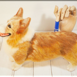 羊毛フェルト　犬　コーギー　ウェルシュ・コーギー　犬フィギュア 5枚目の画像
