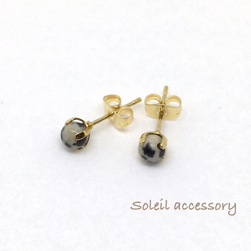 お歳暮・冬ギフト特集2024 408【モリオン】天然石一粒ピアス＊4mm＊サージカルステンレス イヤリング・ノンホールピアス