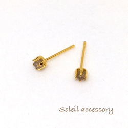 310【グレーオニキス】天然石一粒ピアス＊3mm＊サージカルステンレス 1枚目の画像