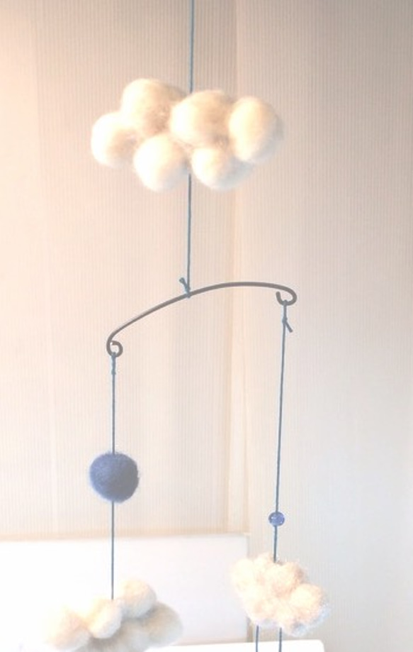 傘とゆらゆら モビール・ブルー（mb‐03） 2枚目の画像