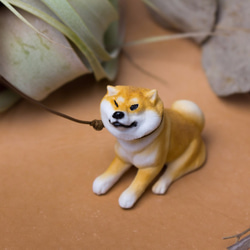 柴犬 Shiba Inu 不想回家的柴犬 /手工雕刻擺飾 / 附牽繩 第2張的照片
