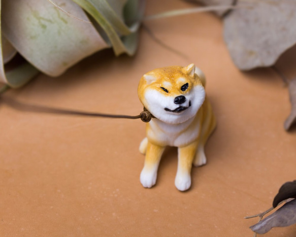 柴犬 Shiba Inu 不想回家的柴犬 /手工雕刻擺飾 / 附牽繩 第4張的照片