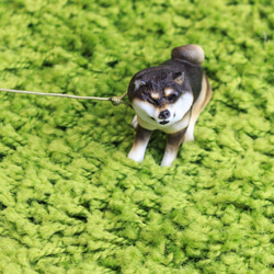 【黑柴】Shiba Inu 不想回家的柴犬 /手工雕刻擺飾 / 附牽繩 第3張的照片