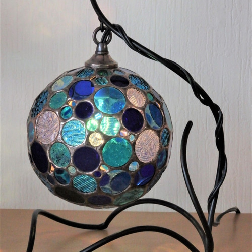 ステンドグラス☆水玉模様の夏色ランプ スタンドライト・テーブル  