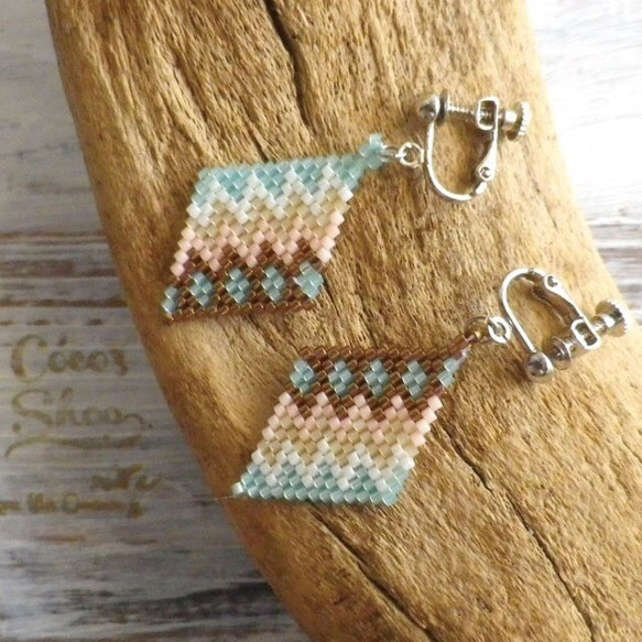 Rhombus Earring 　Native pattern 1枚目の画像