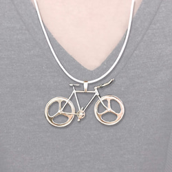 自転車ペンダント ドロップハンドル - Silver 3枚目の画像