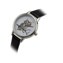 聖誕禮物女裝 彩色貓頭鷹手錶 黑色錶帶 女錶 全球免運 第2張的照片