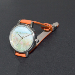 nameless 風景畫手錶 橙色錶帶 女裝手錶 全球免運 第1張的照片