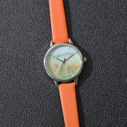 nameless 風景畫手錶 橙色錶帶 女裝手錶 全球免運 第4張的照片
