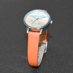 nameless 風景畫手錶 橙色錶帶 女裝手錶 全球免運 第5張的照片