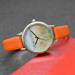 nameless 風景畫手錶 橙色錶帶 女裝手錶 全球免運 第7張的照片