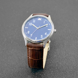 Nameless 大數字手錶 藍色錶面 啡色錶帶 男裝手錶 全球免運 第3張的照片