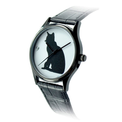 黑貓手錶 (剪影) - 男女兼用 - 全球免運 第2張的照片