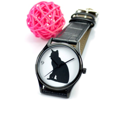 黑貓手錶 (剪影) - 男女兼用 - 全球免運 第4張的照片