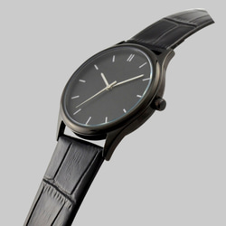 Mysterious 黑色手錶(白色條紋) - 男女兼用 - 全球免運 第2張的照片