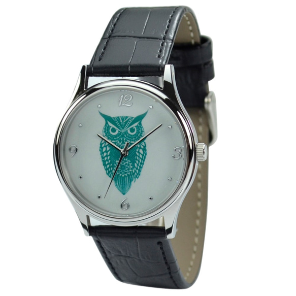 貓頭鷹手錶 (綠色) - 男女兼用 - 全球免運 第1張的照片