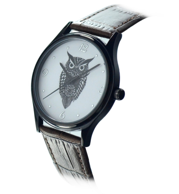 貓頭鷹手錶 (黑色) - 男女兼用 - 全球免運 第2張的照片