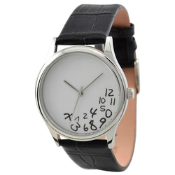 瘋狂數字手錶(白色) - Unisex - 全球免運費 第1張的照片
