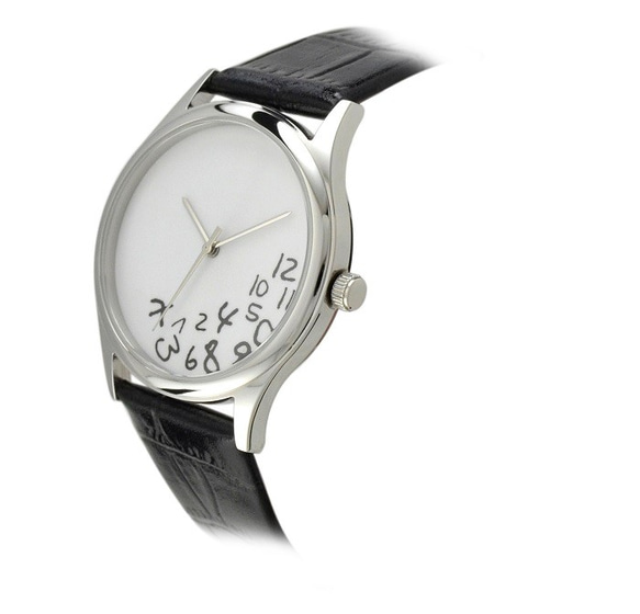 瘋狂數字手錶(白色) - Unisex - 全球免運費 第2張的照片