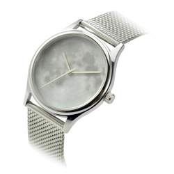 月球手錶 (白色) 配織網鋼帶 I 中性 I 全球免運 第2張的照片