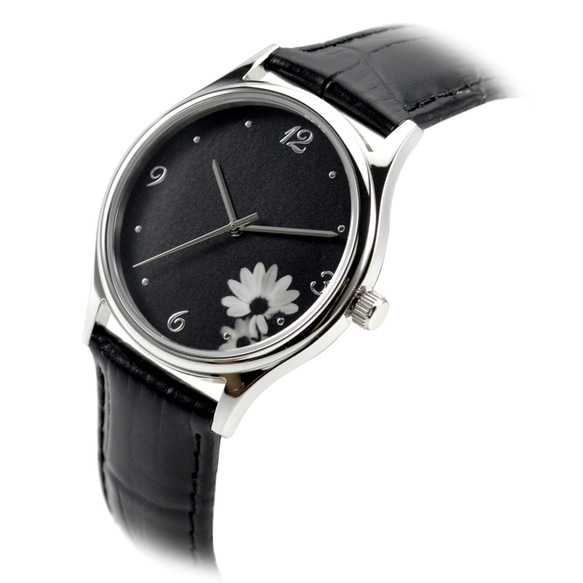 簡約黑面(花)手錶 - 全球免運費 第2張的照片