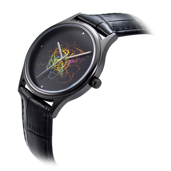 亂塗亂畫(彩色)手錶 黑殼 - 中性設計 - 全球免運費 第2張的照片
