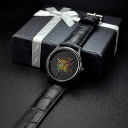 亂塗亂畫(彩色)手錶 黑殼 - 中性設計 - 全球免運費 第3張的照片