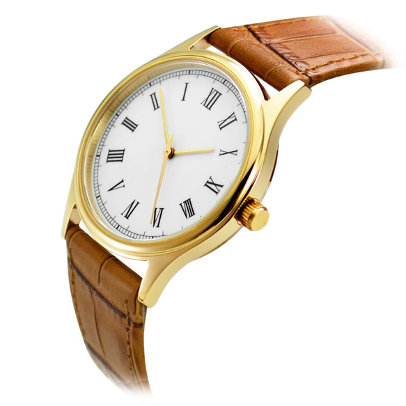 逆時針手錶 羅馬字 玫瑰金殼 - 全球免運 第2張的照片