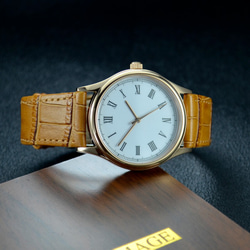 逆時針手錶 羅馬字 玫瑰金殼 - 全球免運 第4張的照片