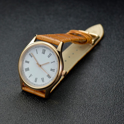 逆時針手錶 羅馬字 玫瑰金殼 - 全球免運 第6張的照片