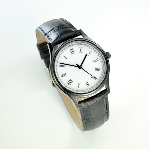 逆時針手錶 羅馬字 黑殼 - 全球免運 第3張的照片