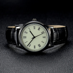 逆時針手錶 羅馬字 黑殼 復古 - 全球免運 第4張的照片