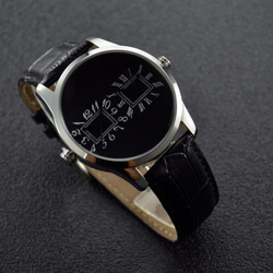 兩地時間手錶 (順/逆時針) 黑面 - 全球免運 第4張的照片